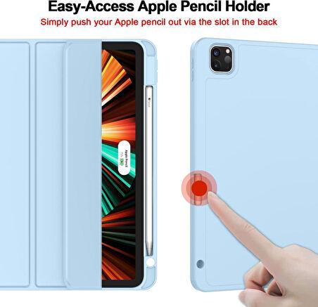 Apple iPad Pro 11 4. Nesil 3. Nesil Kılıf Pen Charge Kalem Bölmeli A2435 A2759 A2761 A2762