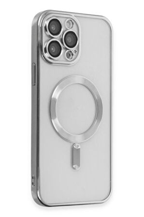 Apple iPhone 15 Kılıf Magsafe Kamera Lensli Korumalı Şeffaf Silikon Kapak
