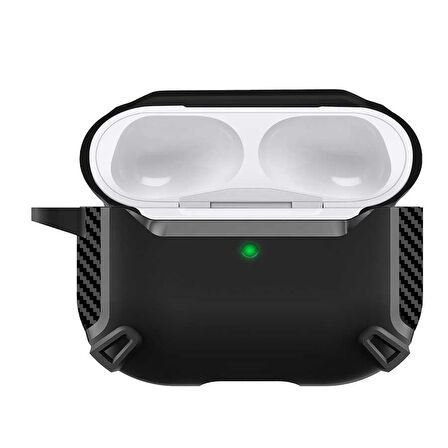 Apple Airpods Pro 2. Nesil Uyumlu Kılıf Karbonfiber TPU Silikon Uyumlu Kılıf 26