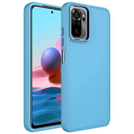 Xiaomi Redmi Note 10S Kılıf Metal Çerçeve Lansman Silikon Kapak