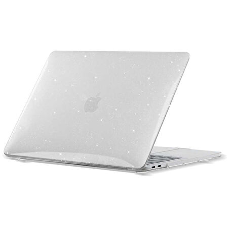 Apple Macbook Air 13.6inç 2022 M2 A2681 Kılıf Simli Ön Arka Kapak