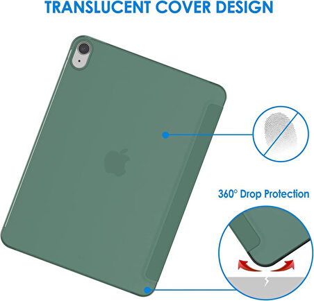 Apple iPad Air 5 10.9 2022 M1 Kılıf PU Deri Smart Standlı Case A2588 A2589 A2591