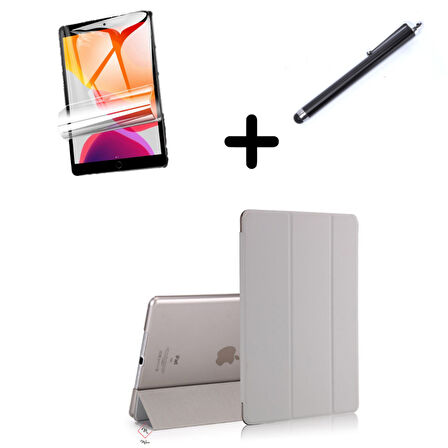 Apple iPad Air 3 / Pro 10.5" Kılıf Set PU Deri Smart Tablet Kilifi Ekran Koruyucu + Kalem