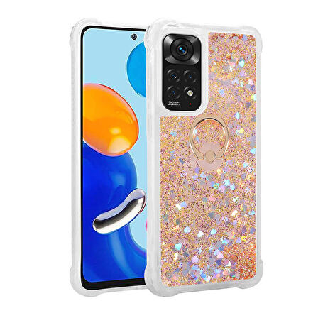 Xiaomi Redmi Note 11S Global Kılıf İçi Sıvılı Yüzüklü Kapak