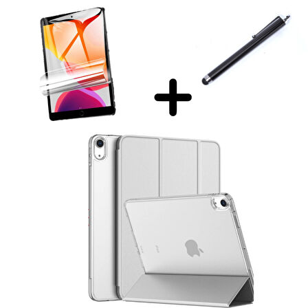 Apple iPad 11.Nesil A16 11inç/10.Nesil 10.9inç Kılıf SET PU Deri Smart Tablet Kilifi Ekran Koruyucu + Kalem