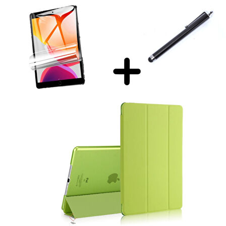 Apple iPad Air 4/5. Nesil 10.9 Kılıf SET PU Deri Smart Tablet Kilifi Ekran Koruyucu + Kalem (10.Nesil Değildir)