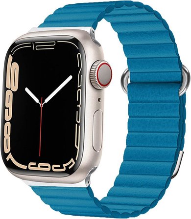 Apple Watch 10 42mm - 38/40/41mm Kordon Mıknatıslı Magnetik Deri Kordon 2/3/4/5/6/se/7/8/9
