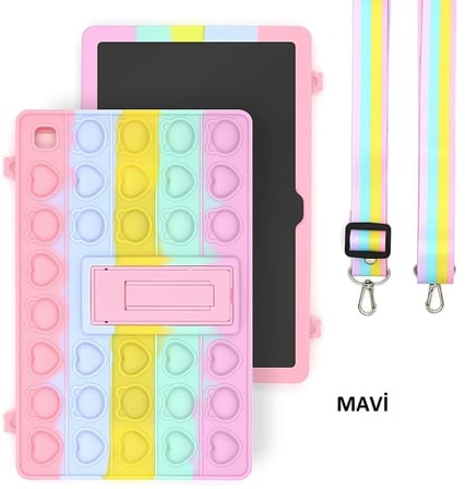 Samsung Galaxy Tab A 10.1 T510 T515 T517 Kılıf Cute Dolls Standlı Eğlenceli 3D Karekterli Çocuk Kılıfı
