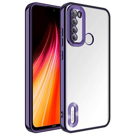 Xiaomi Redmi Note 8 Kılıf Kamera Korumalı Logo Gösteren Şeffaf Kapak