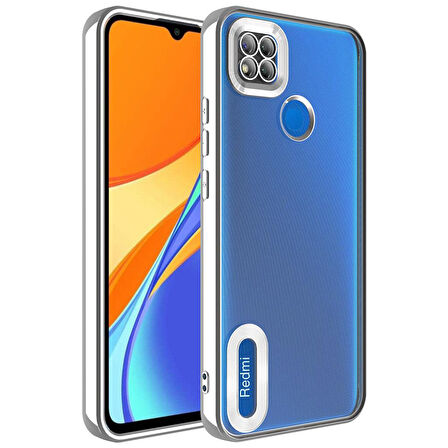Xiaomi Redmi 9C Kılıf Kamera Korumalı Logo Gösteren Şeffaf Kapak