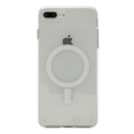 Apple iPhone 8 Plus Kılıf Sert PC Magsafe Şeffaf Kapak Embos