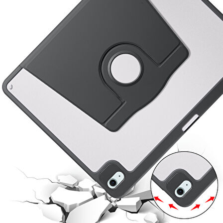 Apple iPad 11.Nesil A16 11inç/10.Nesil 10.9inç Kılıf Termik Kalem Bölmeli Dönebilen Standlı Kılıf Smart Case