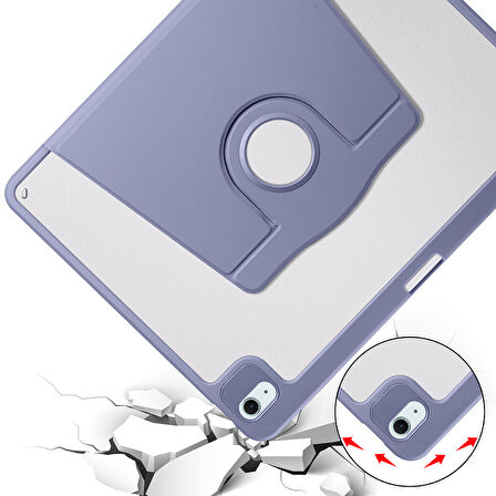 Apple iPad Air 4/5. Nesil 10.9 Kılıf Termik Kalem Bölmeli Dönebilen Standlı Kılıf (10.Nesil Değildir)