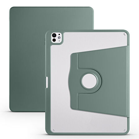 Apple iPad Pro 12.9 6. 5. Nesil Kılıf Termik Kalem Bölmeli Dönebilen Standlı Kılıf Smart A2436-37-61-62 A2764-66 A2378-79