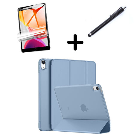Apple iPad 11.Nesil A16 11inç/10.Nesil 10.9inç Kılıf SET PU Deri Smart Tablet Kilifi Ekran Koruyucu + Kalem