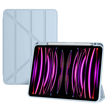 Apple iPad Pro 11 3. 4. Nesil Kılıf Grafiti Şeffaf Kalem Bölmeli A2435 A2759 A2761-62 A2377-01 A2459-60