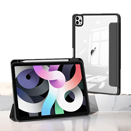 Apple iPad Pro 11 1. 2. Nesil Kılıf Grafiti Şeffaf Kalem Bölmeli A2228-30-31 A2068-13 A1980-34-79