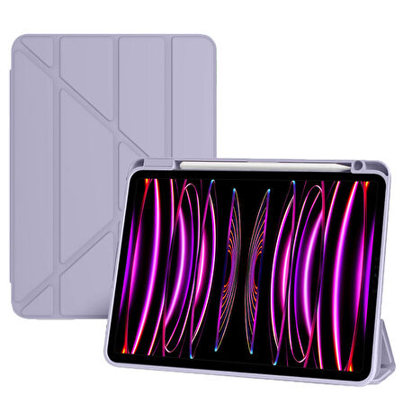 Apple iPad 11.Nesil A16 11inç/10.Nesil 10.9inç Kılıf Grafiti Şeffaf Kalem Bölmeli