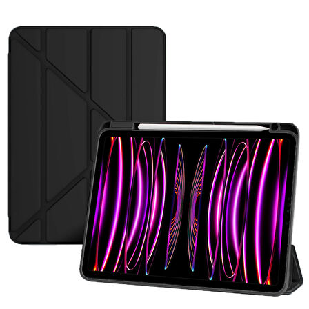 Apple iPad 7. 8. 9. Nesil 10.2" Kılıf Grafiti Şeffaf Kalem Bölmeli 2019 2020 2021