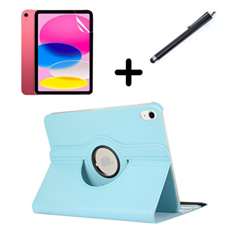 Apple iPad 5. Nesil 6. Nesil / Air 1 Air 2 9.7" Kılıf Dönen Tablet Kilifi Ekran Koruyucu+Kalem