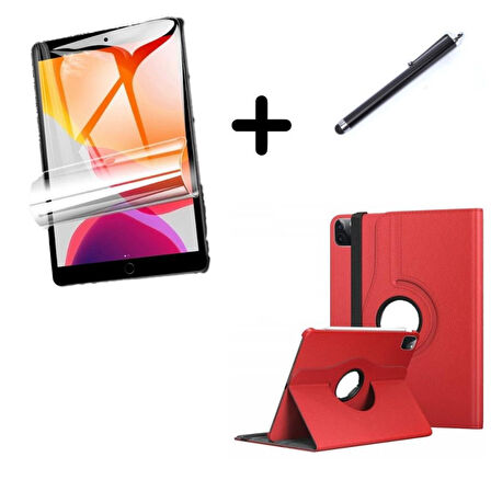 Apple iPad Pro 11 1. 2. 3. 4. Nesil Kılıf Dönen Tablet Kilifi Ekran Koruyucu+Kalem
