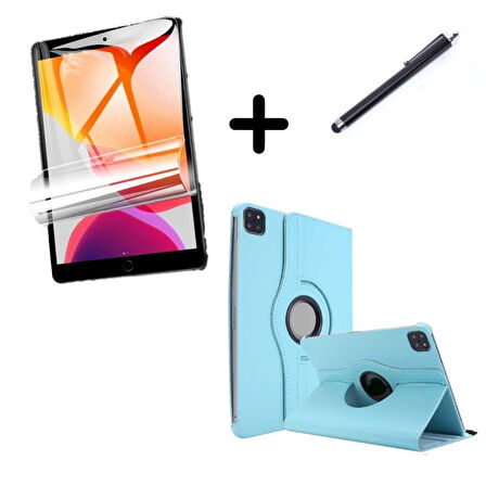 Apple iPad Pro 11 1. 2. 3. 4. Nesil Kılıf Dönen Tablet Kilifi Ekran Koruyucu+Kalem