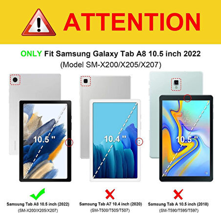 Samsung Galaxy Tab A8 10.5 SM-X200 X205 X207 Kılıf Kablosuz Klavyeli Kılıf Mobax Türkçe Klavye