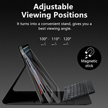 Apple iPad 11.Nesil A16 11inç/10.Nesil 10.9inç Kılıf Kablosuz Klavyeli Kılıf Mobax Türkçe Klavye