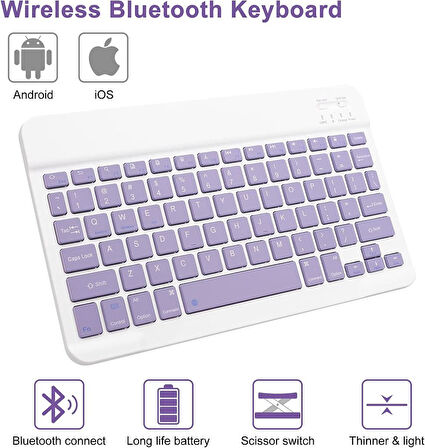 Apple iPad 8. Nesil 10.2" Kılıf Kablosuz Klavyeli Kılıf Mobax A2270 A2428 A2429 A2430