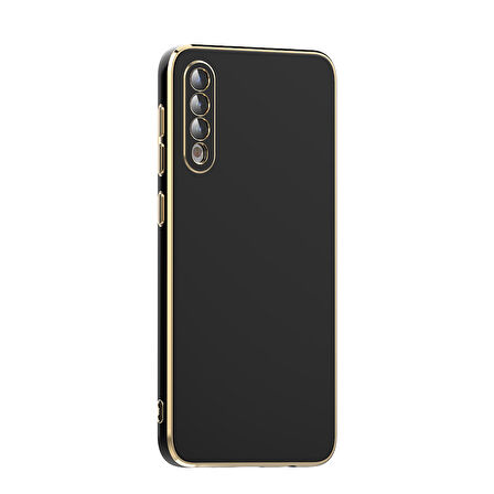 Samsung Galaxy A50 Kılıf Köşeli Altın Model Kapak