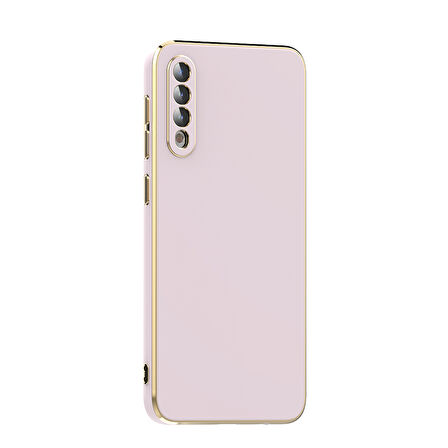 Samsung Galaxy A50 Kılıf Köşeli Altın Model Kapak