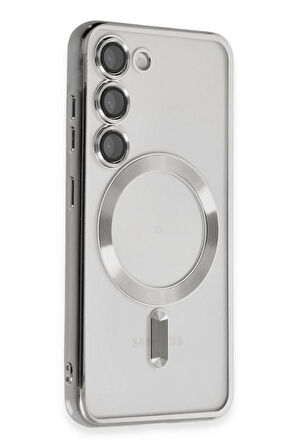 Samsung Galaxy S22 Kılıf Magsafe Kamera Lensli Korumalı Şeffaf Silikon Kapak