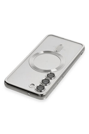 Samsung Galaxy S22 Kılıf Magsafe Kamera Lensli Korumalı Şeffaf Silikon Kapak