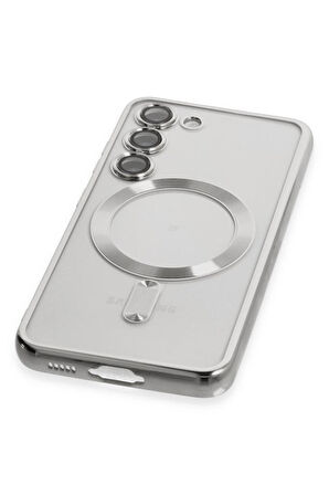 Samsung Galaxy S22 Kılıf Magsafe Kamera Lensli Korumalı Şeffaf Silikon Kapak