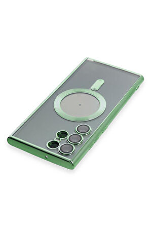 Samsung Galaxy S22 Ultra Kılıf Magsafe Kamera Lensli Korumalı Şeffaf Silikon Kapak