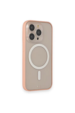 Apple iPhone 13 Pro Max Kılıf Lensli Magsafe Mat Kenar Renkli Kapak