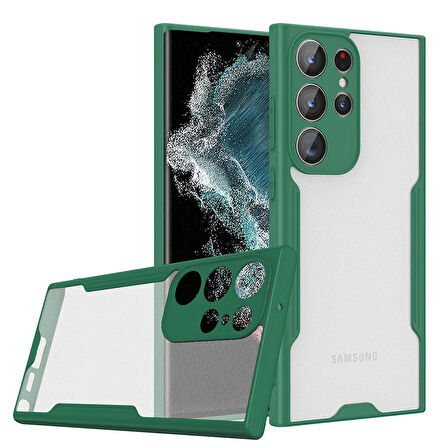 Samsung Galaxy S23 Ultra Kılıf Kenar Renkli Kamera Korumalı Mat Kapak