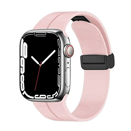 Apple Watch 42/44/45/46/49mm Kordon Magnetli Ayarlanır Silikon Kordon 2/3/4/5/6/se/7/8/9/10/ultra
