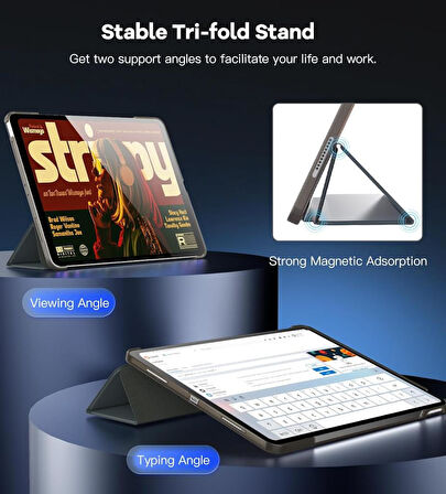 Apple iPad Air 13inç M2 Uyumlu Kılıf PU Deri Smart Standlı Case A2898 A2899 A2900