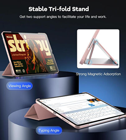 Apple iPad Air 13inç M2 Uyumlu Kılıf PU Deri Smart Standlı Case A2898 A2899 A2900