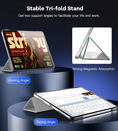 Apple iPad Air 13inç M2 Uyumlu Kılıf PU Deri Smart Standlı Case A2898 A2899 A2900