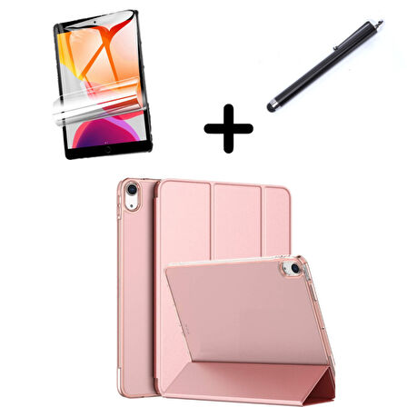 Apple iPad Air 13inç M2 Kılıf SET PU Deri Smart Tablet Kilifi Ekran Koruyucu + Kalem A2898 A2899 A2900