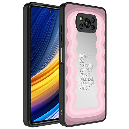 Xiaomi Poco X3 Kılıf Aynalı Desenli Kamera Korumalı Parlak Mirror Kapak