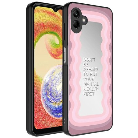 Samsung Galaxy A04 Kılıf Aynalı Desenli Kamera Korumalı Parlak Mirror Kapak