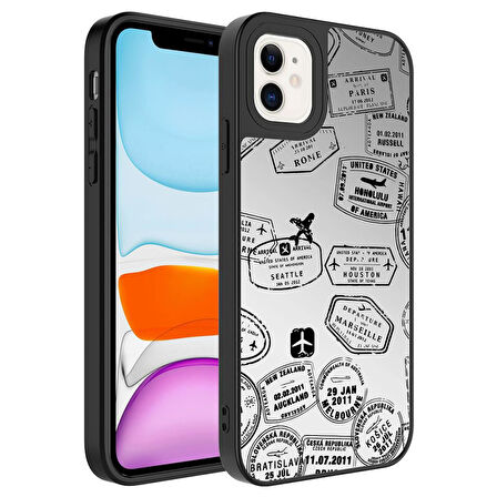 Apple iPhone 11 Kılıf Aynalı Desenli Kamera Korumalı Parlak Mirror Kapak