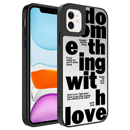 Apple iPhone 11 Kılıf Aynalı Desenli Kamera Korumalı Parlak Mirror Kapak