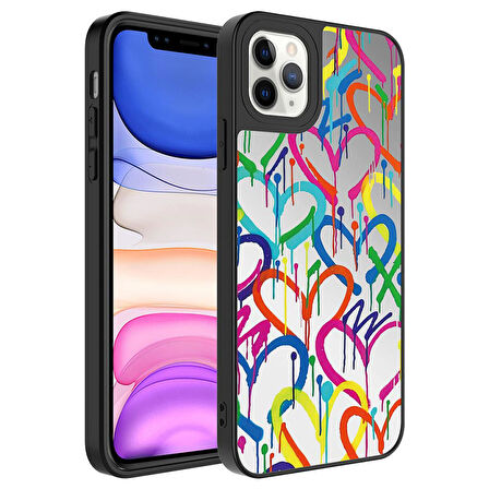 Apple iPhone 11 Pro Max Kılıf Aynalı Desenli Kamera Korumalı Parlak Mirror Kapak