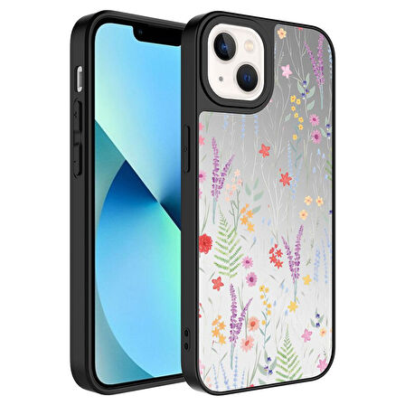 Apple iPhone 13 Kılıf Aynalı Desenli Kamera Korumalı Parlak Mirror Kapak