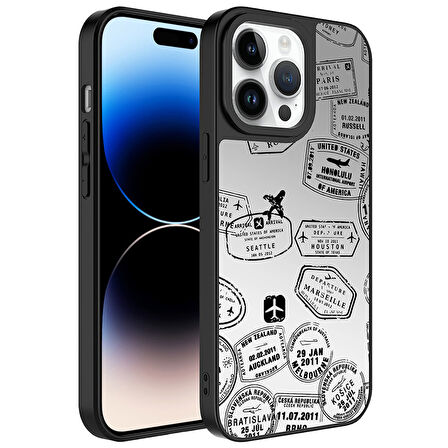 Apple iPhone 14 Pro Kılıf Aynalı Desenli Kamera Korumalı Parlak Mirror Kapak