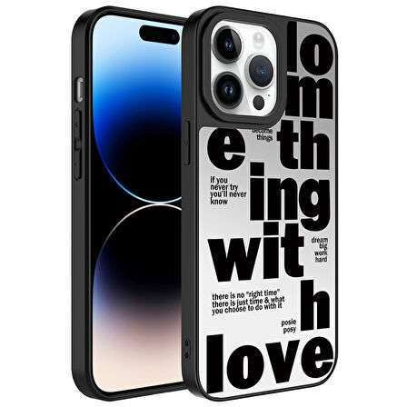 Apple iPhone 14 Pro Max Kılıf Aynalı Desenli Kamera Korumalı Parlak Mirror Kapak